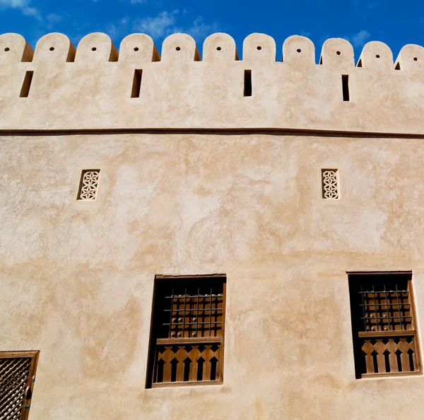 In oman the old ornate window — Stock Photo, Image