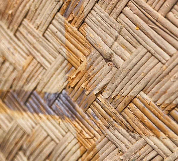 A wall build on wicker bamboo — Stock Photo, Image