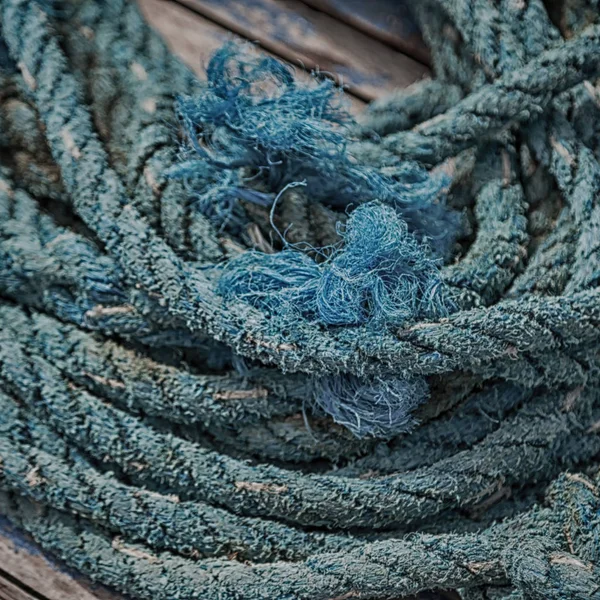 Ett rep i yacht Tillbehör båt — Stockfoto