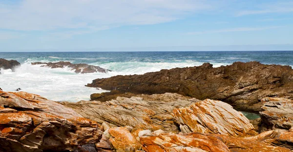 Blur South Africa Sky Ocean Tsitsikamma Reserve Nature Rock — Stock Photo, Image