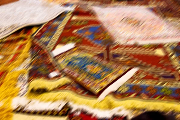 Desenfoque Iran Alfombra Antigua Textil Hecho Mano Hermoso Ornamento Árabe —  Fotos de Stock