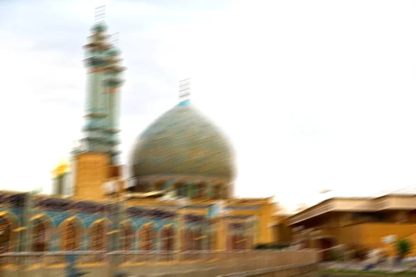 Rozostření Íránu Staré Antické Mešita Minaret Náboženství Perské Architectur — Stock fotografie