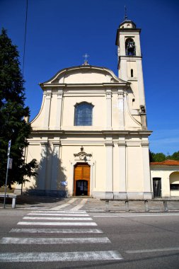 Kilise caidate İtalya eski duvar Teras pencere saat ve çan kulesi
