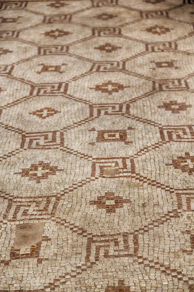 Montaje Nebo Jordan Mosaico Decorativo Romano Cerámica Antigua Como Fondo — Foto de Stock