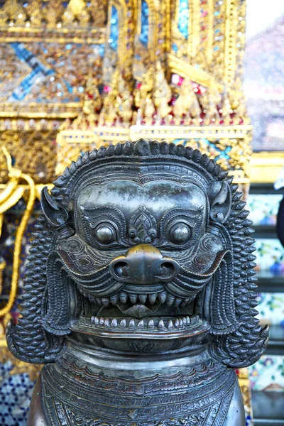 Demon Tempel Bangkok Azië Thailand Abstract Kruis Kleuren Stap Goud — Stockfoto