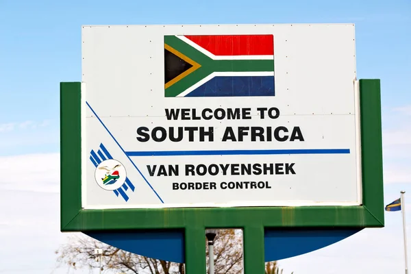 A Dél-Afrikában ellenőrzési határ jel üdvözölt koncepció — Stock Fotó