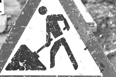 iş yerinde bir adam Güney Afrika yol sinyal