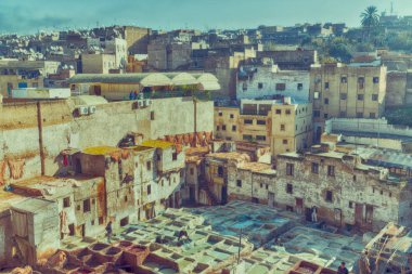 Fas Afrika'da medina yakınındaki antik Tabakhane bulanıklık 