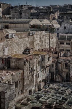 Fas Afrika'da medina yakınındaki antik Tabakhane bulanıklık 