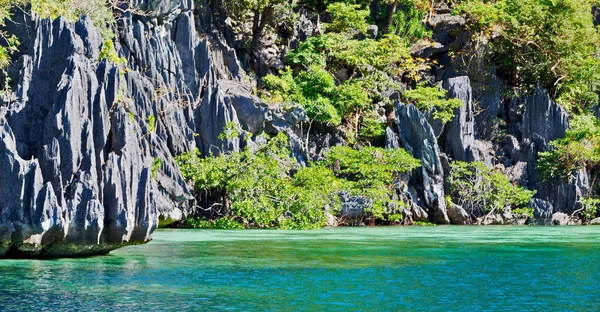 Partir Barco Ilha Serpentes Filipinas Perto Nido Palawan Belo Panorama — Fotografia de Stock