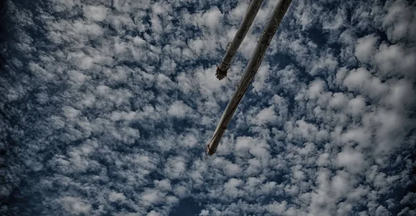 Flou Dans Philippines Vue Sur Ciel Nuageux Moelleux Comme Paradis — Photo