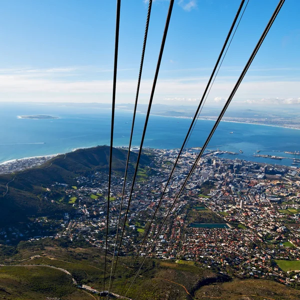 Blur Νότια Αφρική Πόλη Κέιπ Ορίζοντα Της Πόλης Από Πίνακας — Φωτογραφία Αρχείου