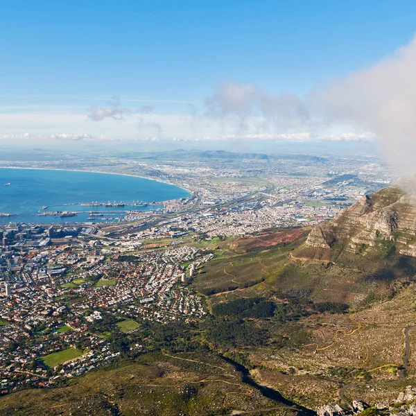 Blur Νότια Αφρική Πόλη Κέιπ Ορίζοντα Της Πόλης Από Πίνακας — Φωτογραφία Αρχείου