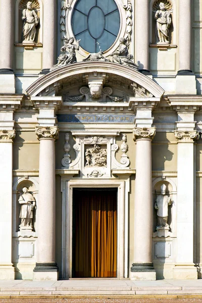 Lombardei Der Busto Arsizio Alte Kirche Geschlossen Backsteinturm Bürgersteig Italien — Stockfoto