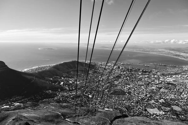 在南非城市天际线从山 — 图库照片