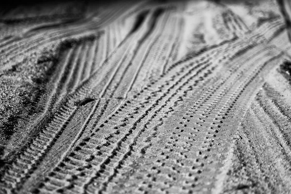 Deserto Trilha Carro Caminhão Areia Como Fundo Abstrato — Fotografia de Stock