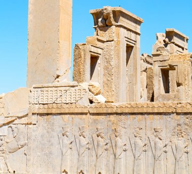 İran Persepolis 'inde eski kalıntılar tarihi anıtlar ve rui