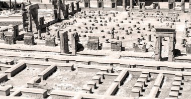 İran Persepolis 'inde eski kalıntılar tarihi anıtlar ve rui