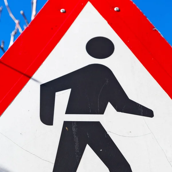 In south africa road signal of a man at  work — Stock Photo, Image