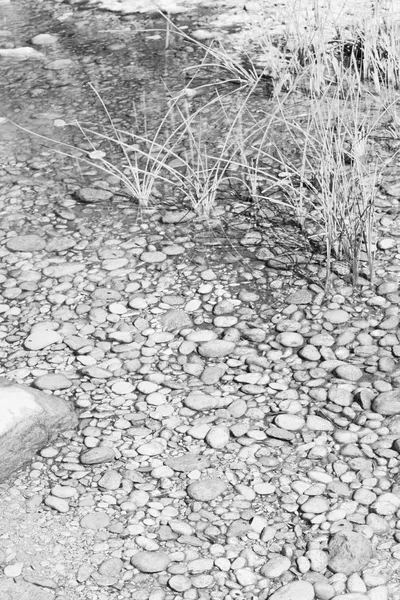 В старой реке и камне — стоковое фото