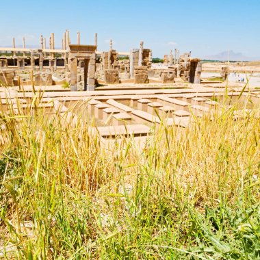 İran Persepolis 'inde eski kalıntılar tarihi anıtlar ve rui