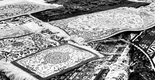 Desenfoque Iran Alfombra Antigua Textil Hecho Mano Hermoso Ornamento Árabe — Foto de Stock