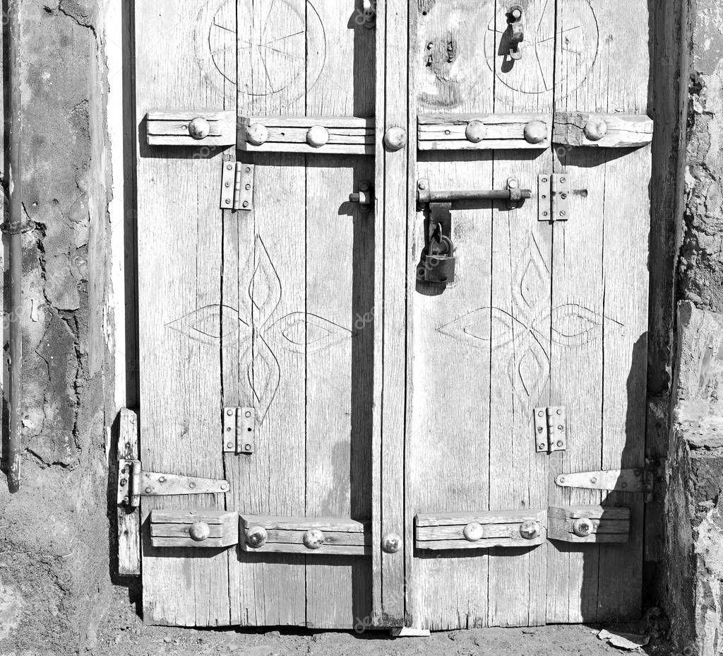 in   oman old wooden  door