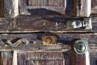 tokmağı kale kilit lanzarote soyut kapı ahşap kırmızı bro