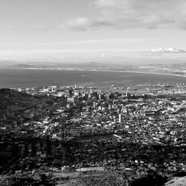 Güney Afrika cape town şehir manzarası içinde Masa Dağı