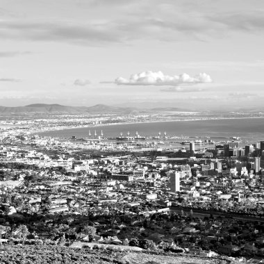 Güney Afrika cape town şehir manzarası içinde Masa Dağı