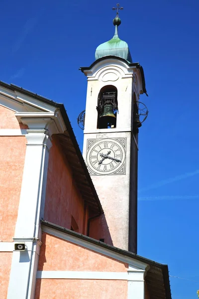 Mornago Velho Abstrato Itália Velho Muro Igreja Torre Sino — Fotografia de Stock