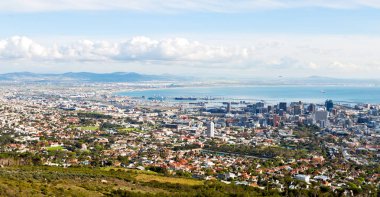 Güney Afrika cape town şehir manzarası içinde Masa Dağı