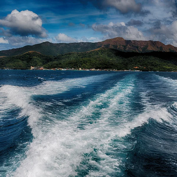 Pemandangan dari perahu dan laut pasifik — Stok Foto