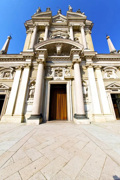 Lombardei Der Busto Arsizio Alte Kirche Geschlossen Backsteinturm Bürgersteig Italien — Stockfoto