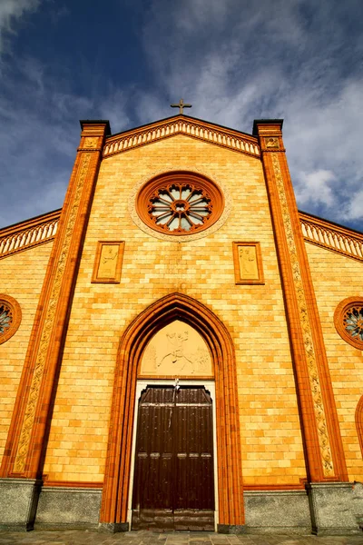 Villa Cortese Eski Kilisede Lombardy Tuğla Kulesi Duvar Talya Kapalı — Stok fotoğraf