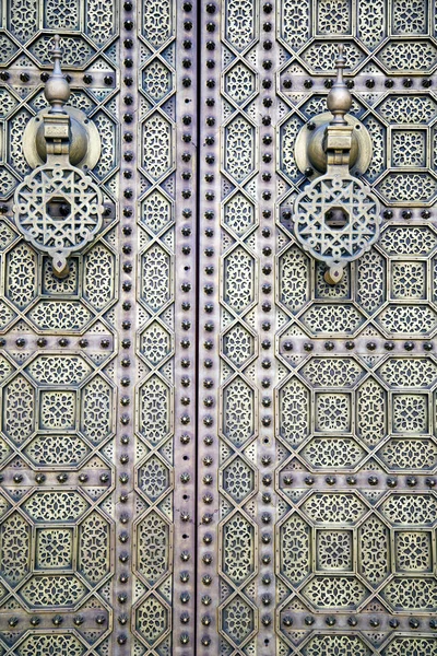 Metal Marrom Morocco África Antiga Fachada Madeira Casa Cadeado Seguro — Fotografia de Stock