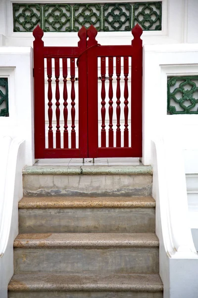 Thailand Asia Bangkok Temple Abstract Cross Colors Door Wat Palaces — Stock Photo, Image