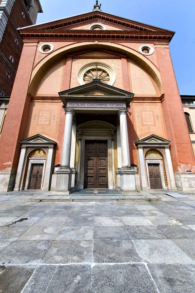 Legnano Staré Církevní Uzavřené Cihlová Věž Chodníku Itálie Lombardie — Stock fotografie