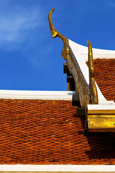 Bangkok Tempel Thailand Abstrakte Kreuzfarben Dach Wat Paläste Asien Himmel — Stockfoto