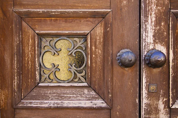 Latão Marrom Batedor Porta Vidro Madeira Caronno Varesino Varese Itália — Fotografia de Stock