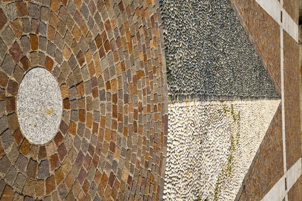 Brick Mozzate Street Lombardy Italy Varese Abstract Pavement Curch Marbl — Stock Photo, Image