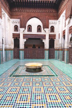 Fas Afrika eski antika inşaat mousque dostum çeşme