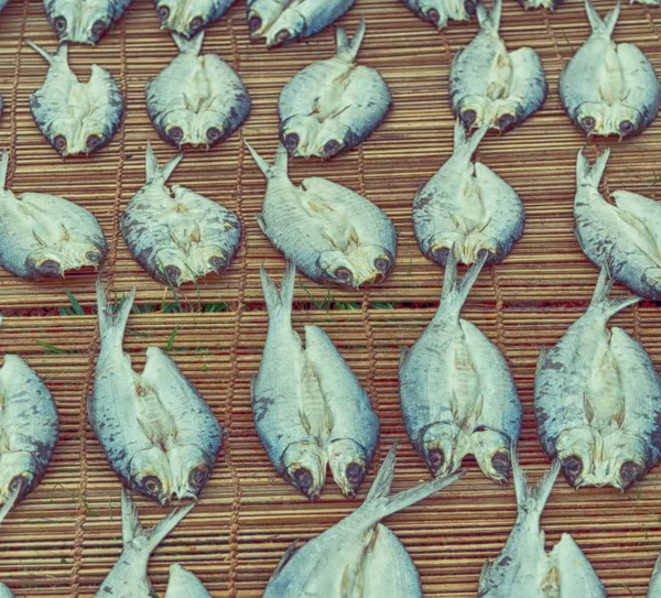 Vervagen Filipijnen Veel Gezouten Vis Drogen Van Voorbereiding Markt — Stockfoto