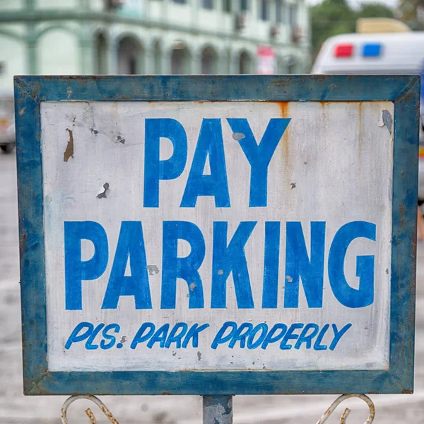 Філіппінах Стара Брудна Етикетка Концепції Паркування Сигналу — стокове фото