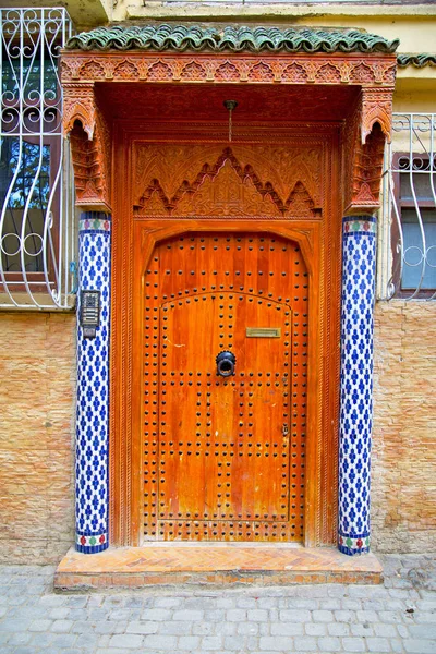 Histórico Edificio Antiguo Puerta Morocco Estilo Africa Madera — Foto de Stock