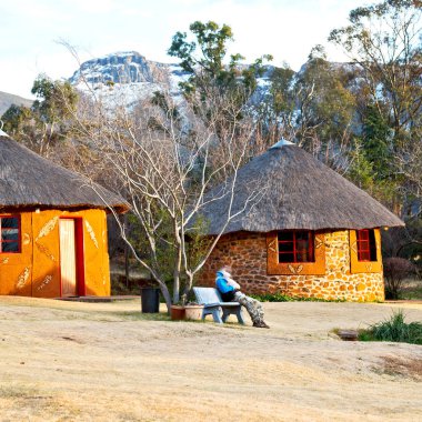  Lesotho sokak köyde mountain yakınındaki  