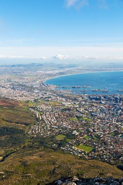 Güney Afrika cape town şehir manzarası içinde Masa Dağı