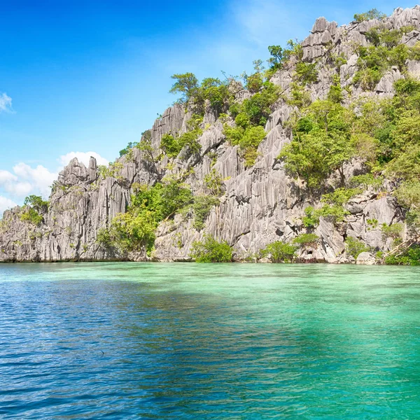 Partir Barco Ilha Serpentes Filipinas Perto Nido Palawan Belo Panorama — Fotografia de Stock