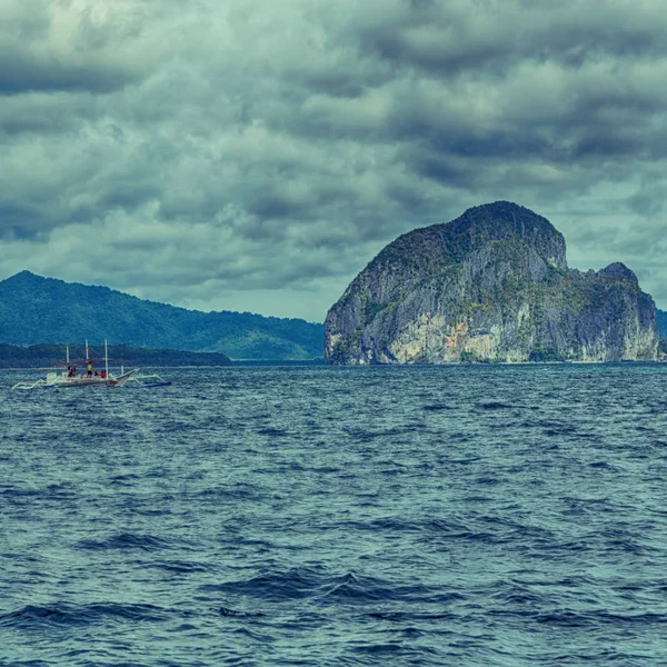 Desenfoque Filipinas Una Vista Desde Barco Fondo Las Islas Del — Foto de Stock