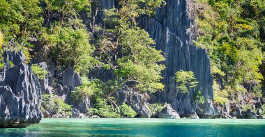bir tekne güzellikler kıyı şeridi deniz ve rock 